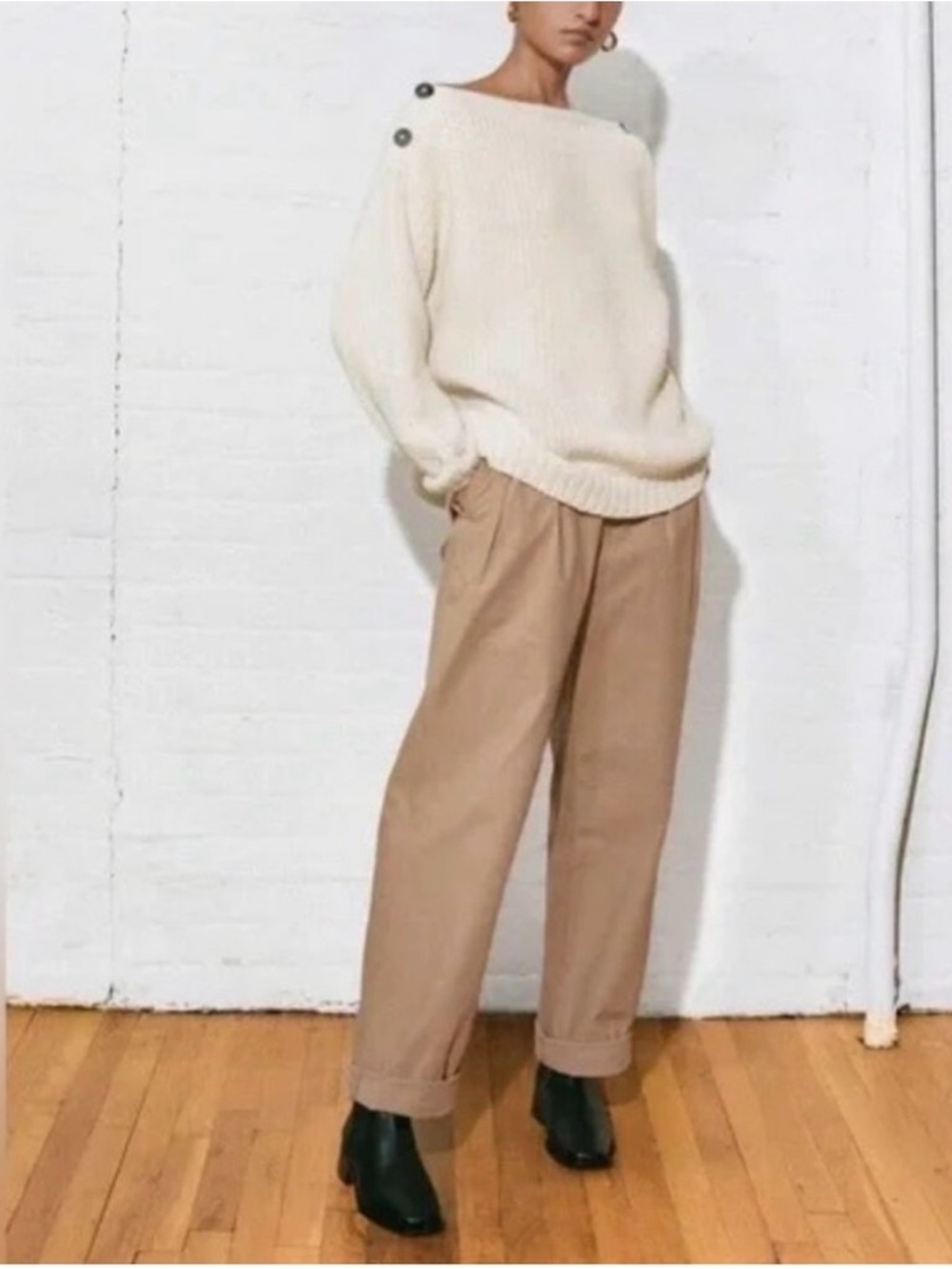 Mara Hoffman Monte Pleated Front Khaki Pant Size 4